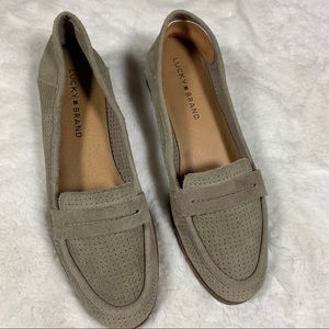 Lucky Brand Perforated Suede Loafers 7.5